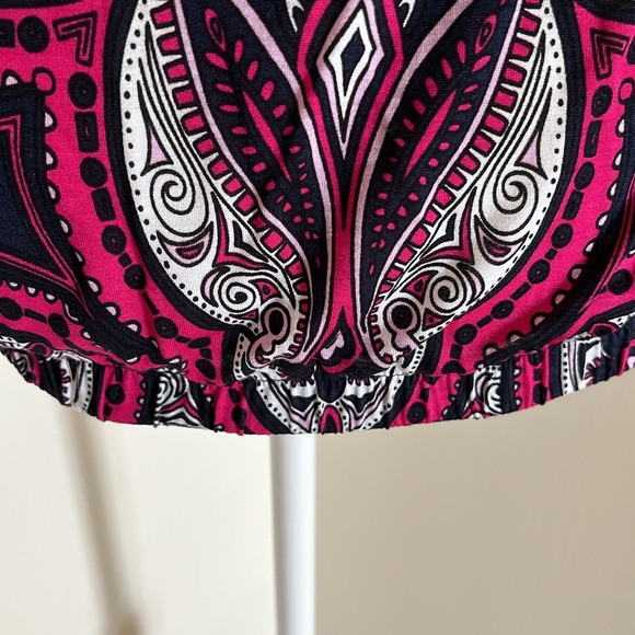 NWOT Inc International Concepts blouse xs paisley blue white pink magenta - Picture 6 of 10